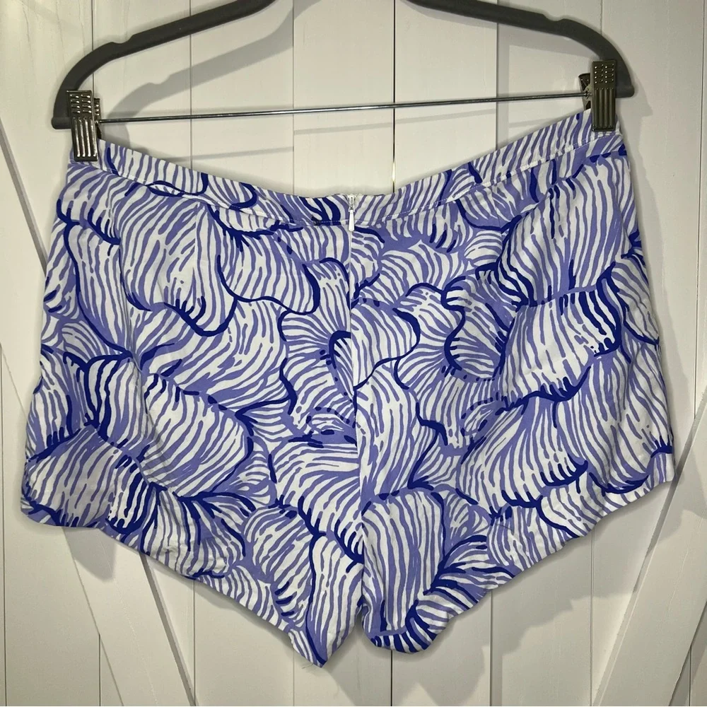 Women’s Blue Floral Print Fringe Shorts Set